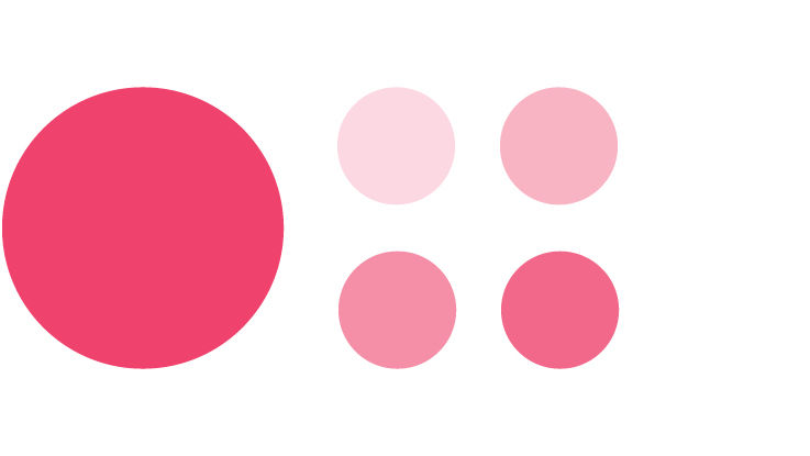 Multiple circles tinted hot pink to add brightness.