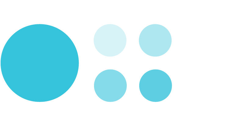 Multiple circles tinted light blue to add brightness.