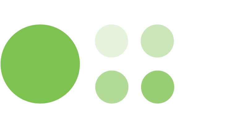 Multiple circles tinted light green to add brightness.