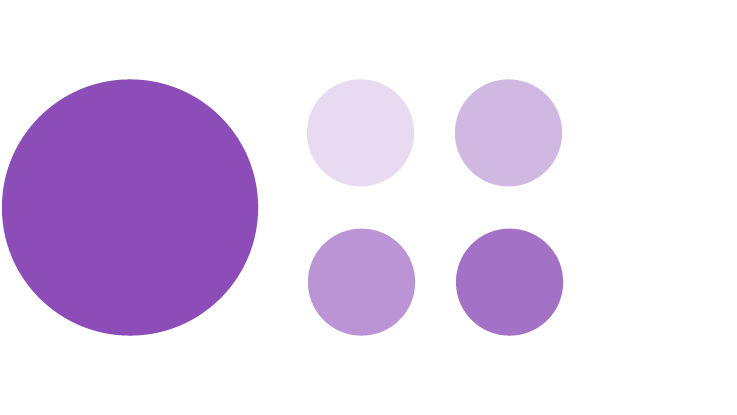 Multiple circles tinted light purple to add brightness.