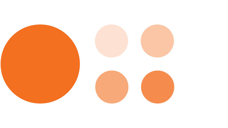 Multiple circles tinted light orange to add brightness.