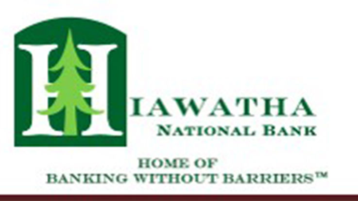 Hiawatha National Bank logo with tagline Home of Banking without Barriers 