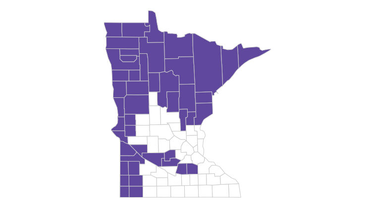 Our Journey Greater MN Medicare Advantage plans are available in these Minnesota counties: Aitkin, Becker, Beltrami, Big Stone, Carlton, Cass, Chippewa, Clay, Clearwater, Cook, Crow Wing, Grant, Hubbard, Itasca, Kanabec, Kittson, Koochiching, Lac qui Parle, Lake, Lake of the Woods, Le Sueur, Lincoln, Lyon, Mahnomen, Marshall, McLeod, Mille Lacs, Murray, Nobles, Norman, Otter Tail, Pennington, Pine, Pipestone, Polk, Red Lake, Renville, Rice, Rock, Roseau, Sibley, St. Louis, Stevens, Traverse, Wilkin and Yellow Medicine.