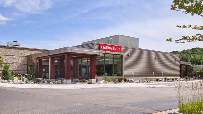 Hudson Hospital and Clinic emergency center entrance. 