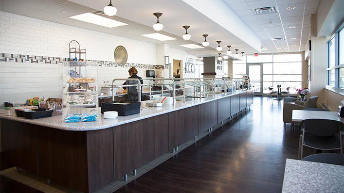 The Healthy Way Café looks bright, airy and contemporary.