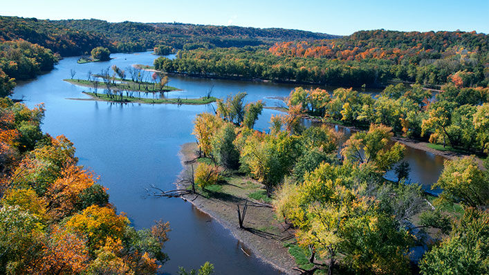 Aerial view of Hudson