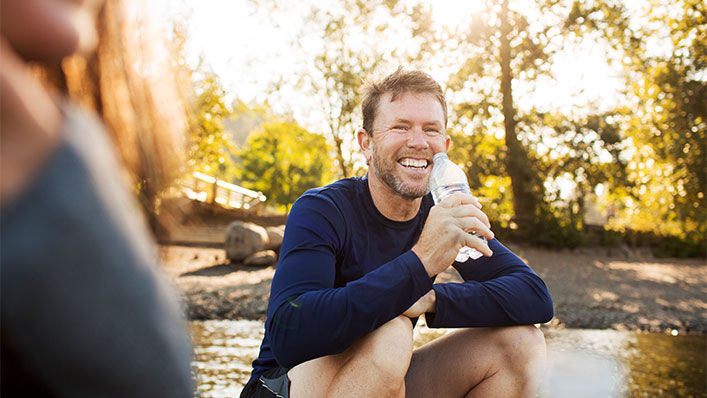 A man laughs as he takes in the scenery of the gorgeous St. Croix Valley.